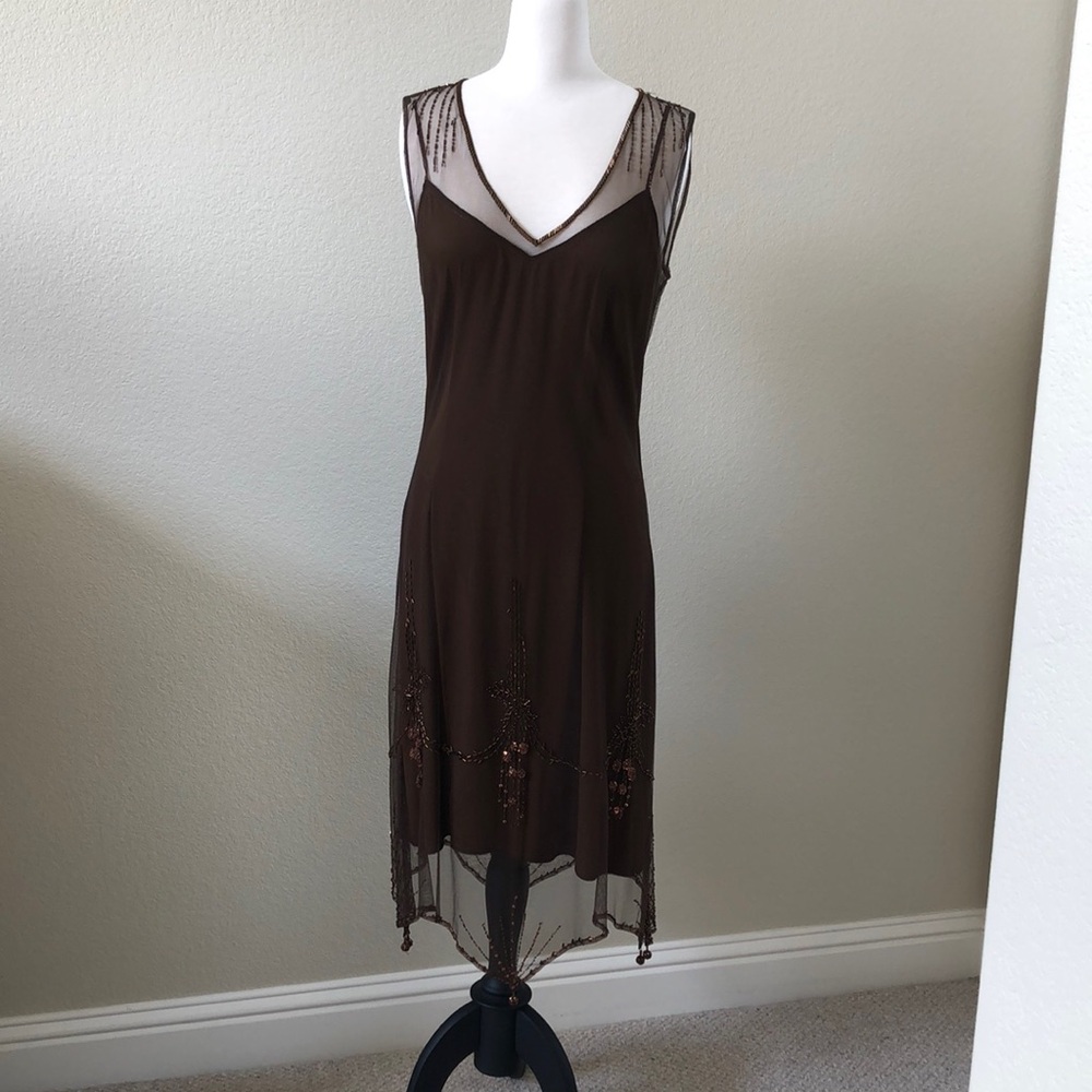 Copper Brown Beaded Dress